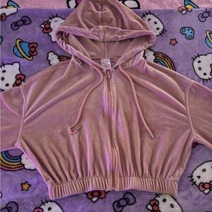 Pink Cropped Hoodie